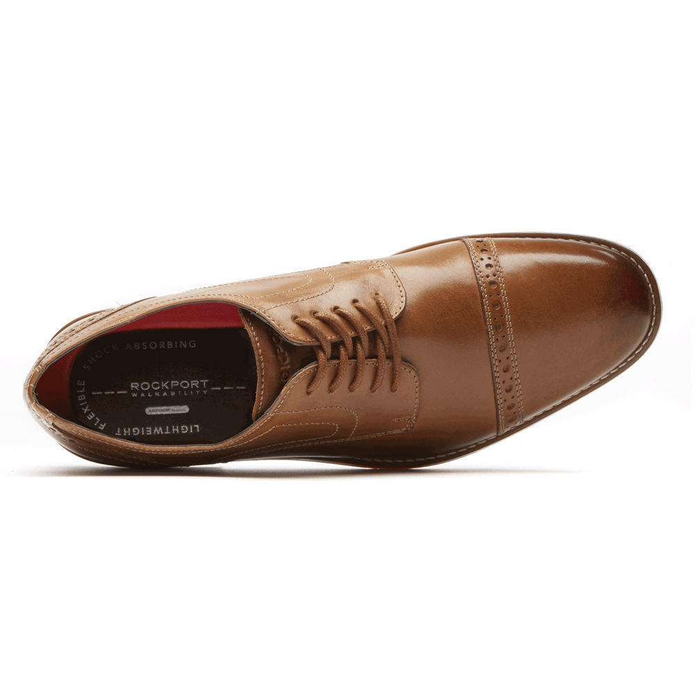 Oxfords Rockport Homem Marrom - Style Purpose Cap Toe - 50872KXBS